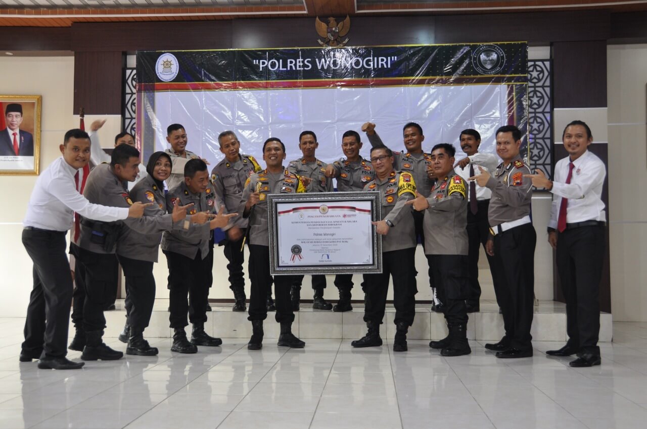 Polres Wonogiri Raih Penganugerahan Zona Integritas Menuju WBK WBBM Tahun 2020