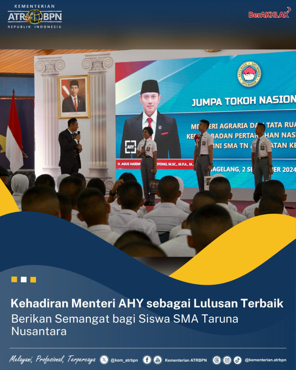 Kehadiran Menteri AHY sebagai Lulusan Terbaik Berikan Semangat bagi Siswa SMA Taruna Nusantara