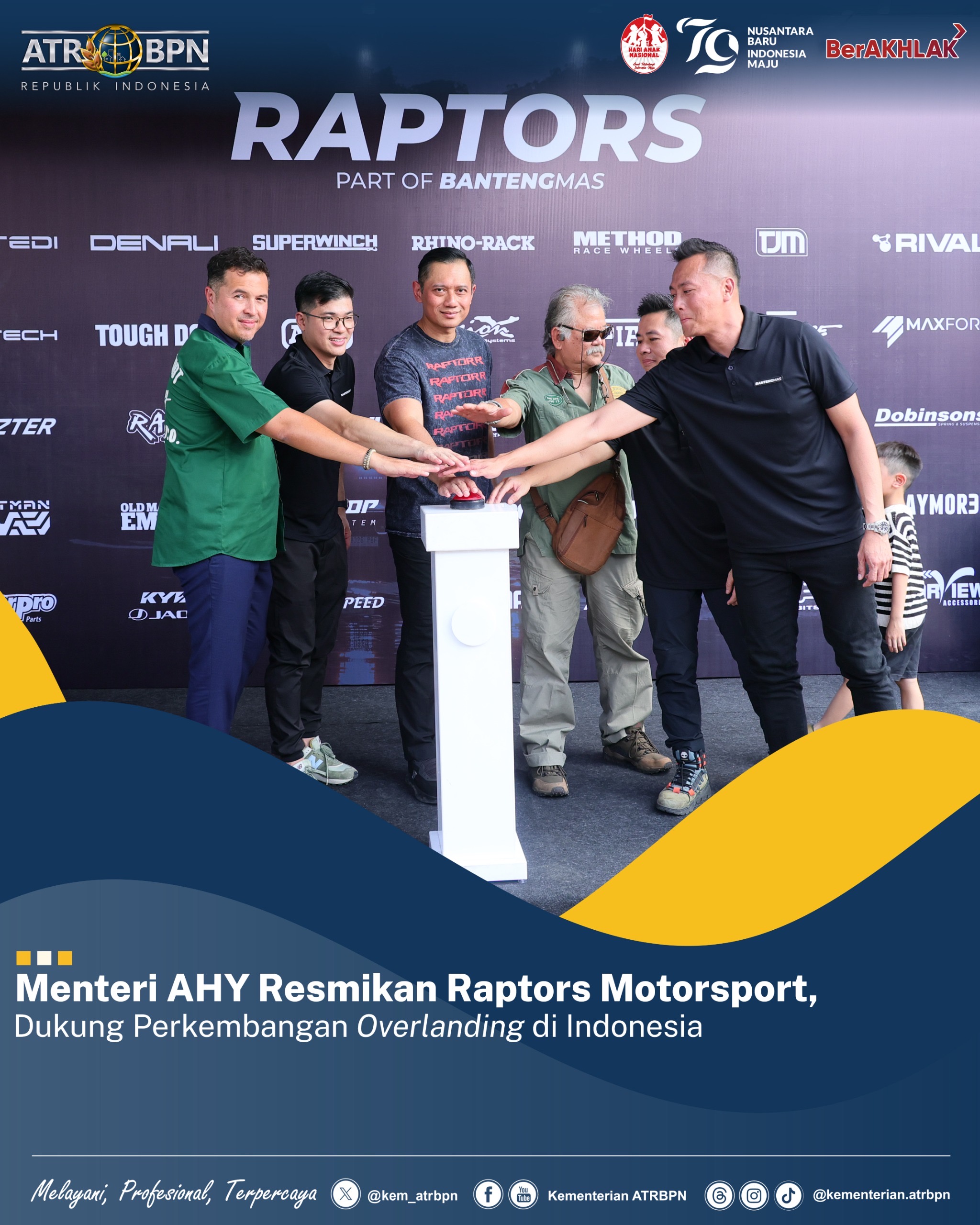 Menteri AHY Resmikan Raptors Motorsport, Dukung Perkembangan Overlanding Di Indonesia