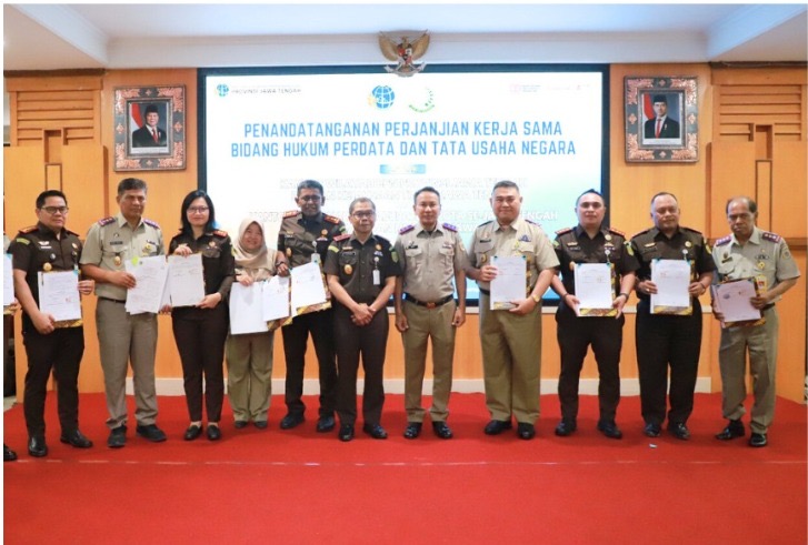 Tingkatkan Efektivitas Penanganan dan Penyelesaian Masalah Hukum Dalam Bidang Perdata Dan Tata Usaha Negara, Kantah Kendal Hadir Dalam Penandatanganan Kerjasama dengan Kejaksaan Negeri Kendal