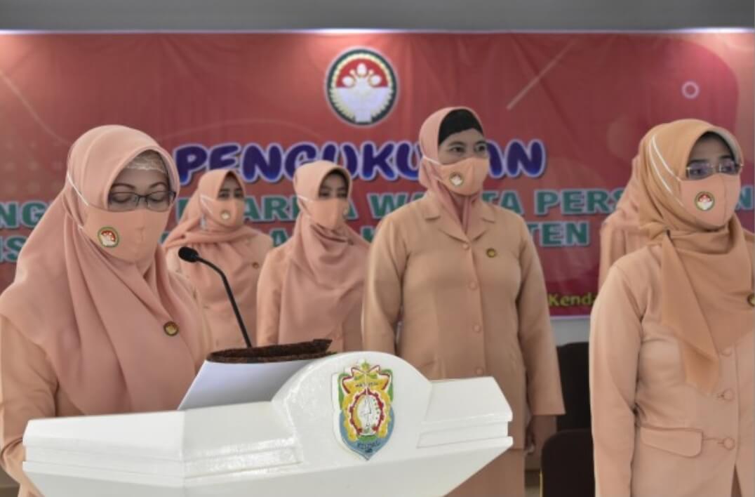 Pengukuhan DWP 2019-2024 Kendal, Dilakukan Dengan Protokol Kesehatan