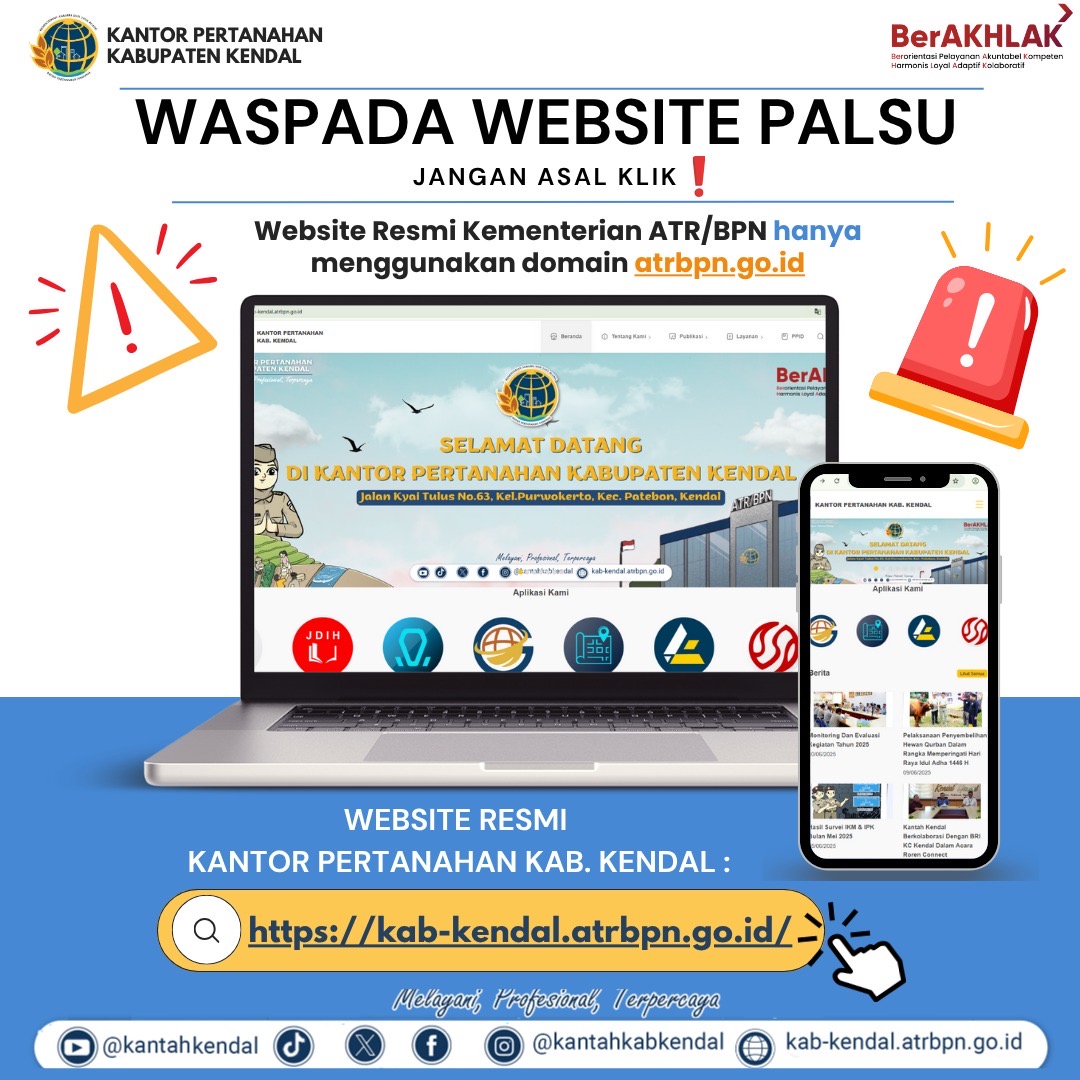 Website Resmi Kantor Pertanahan Kab. Kendal