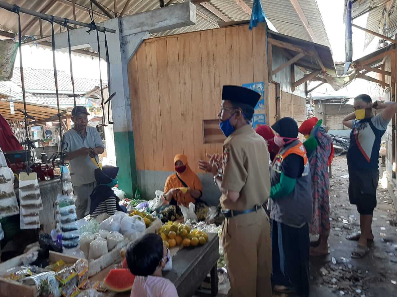 Satgas Covid 19 Desa Kebonharjo, Razia Masker Di Pasar