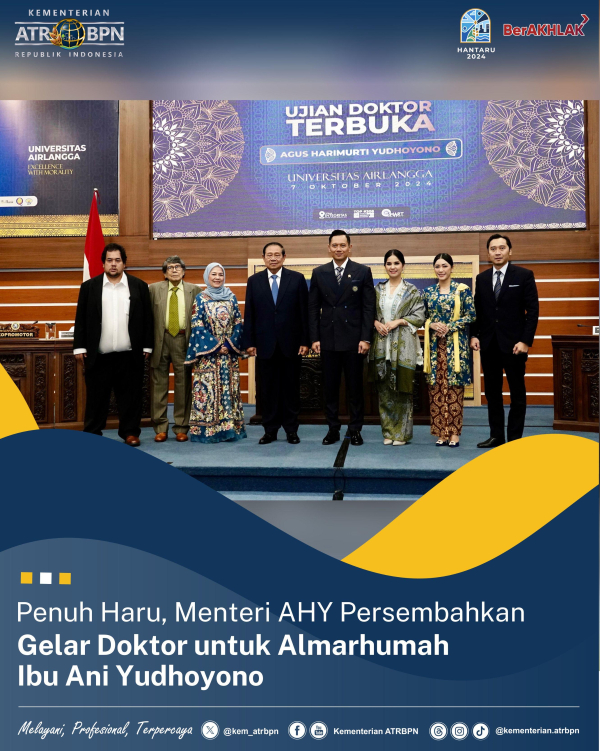 Penuh Haru, Menteri AHY Persembahkan Gelar Doktor untuk Almarhumah Ibu Ani Yudhoyono