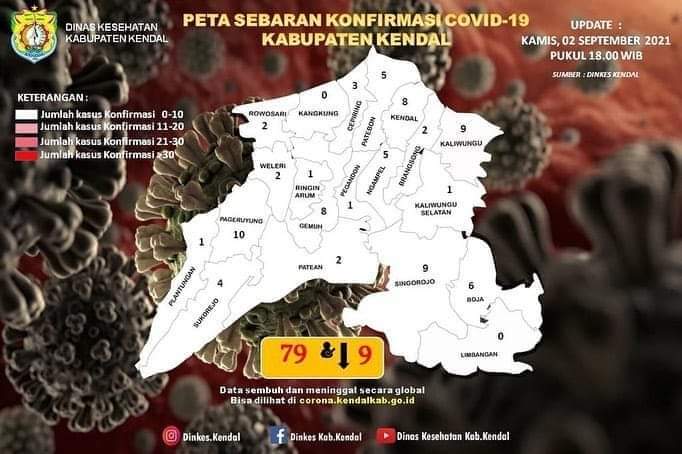 Peta Covid-19 Di 20 Kecamatan Di Kendal Sudah Putih