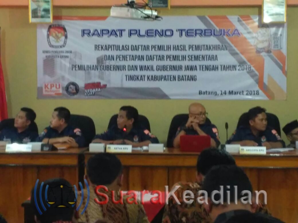 Jumlah DPS KPUD Batang Pilgub Jateng 2018 Berkurang 2000 an
