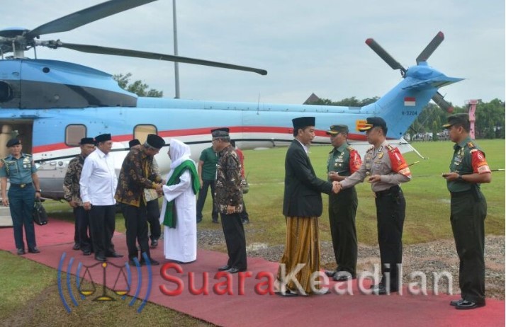 Dandim 0710 Pekalongan Jemput Presiden Jokowi Di lapangan Alun-Alun Kajen