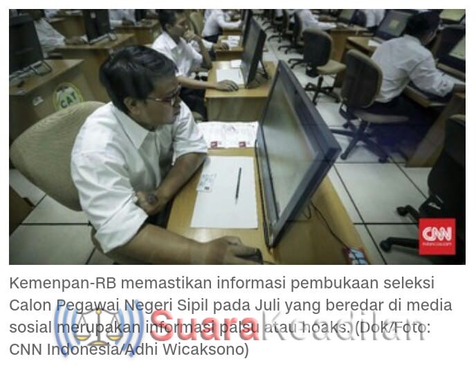 Kemenpan-RB: Informasi CPNS 2018 Dibuka Juli Hoaks