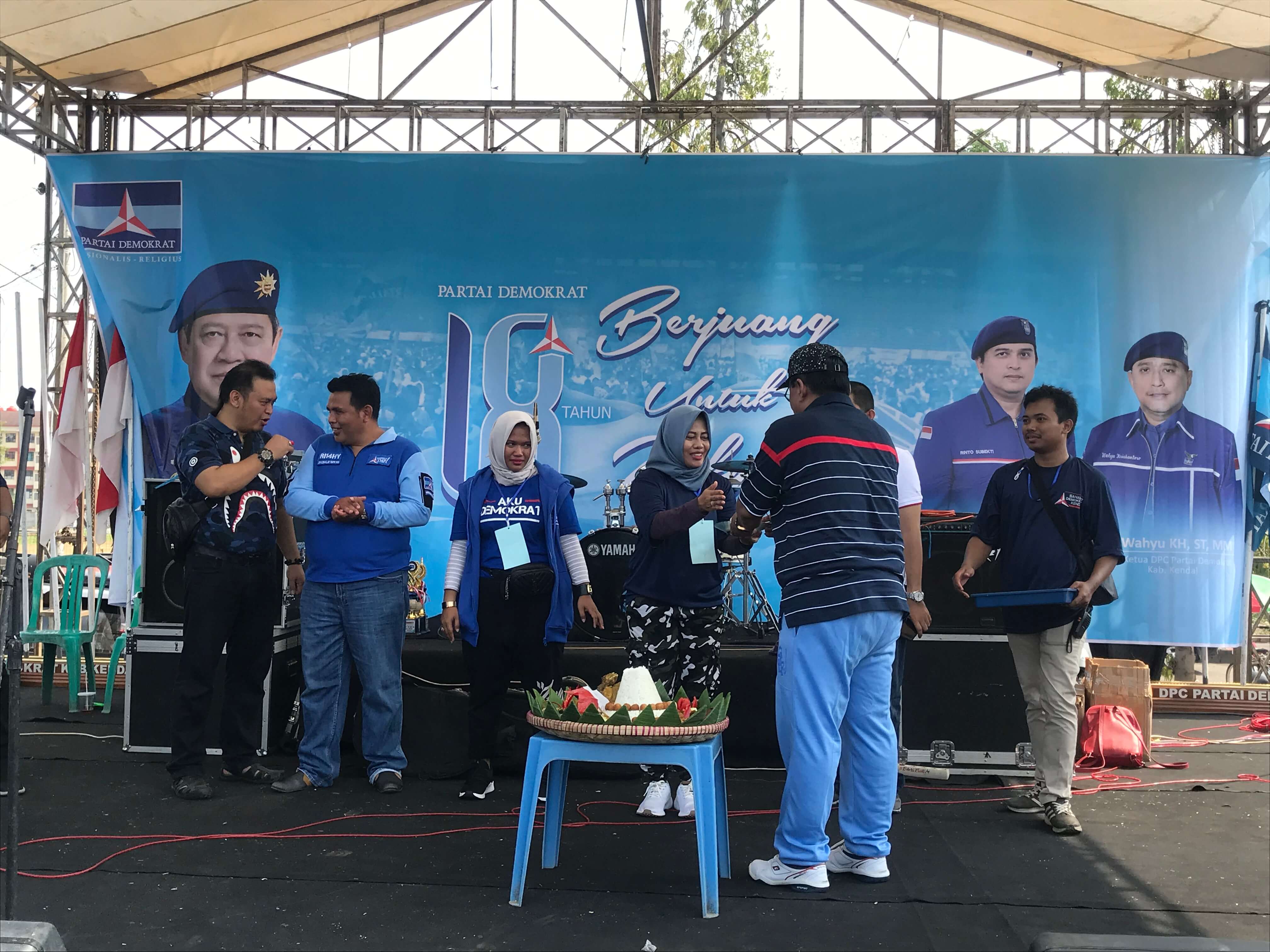 Perayaan HUT Ke-18 Partai Demokrat Kendal Meriah