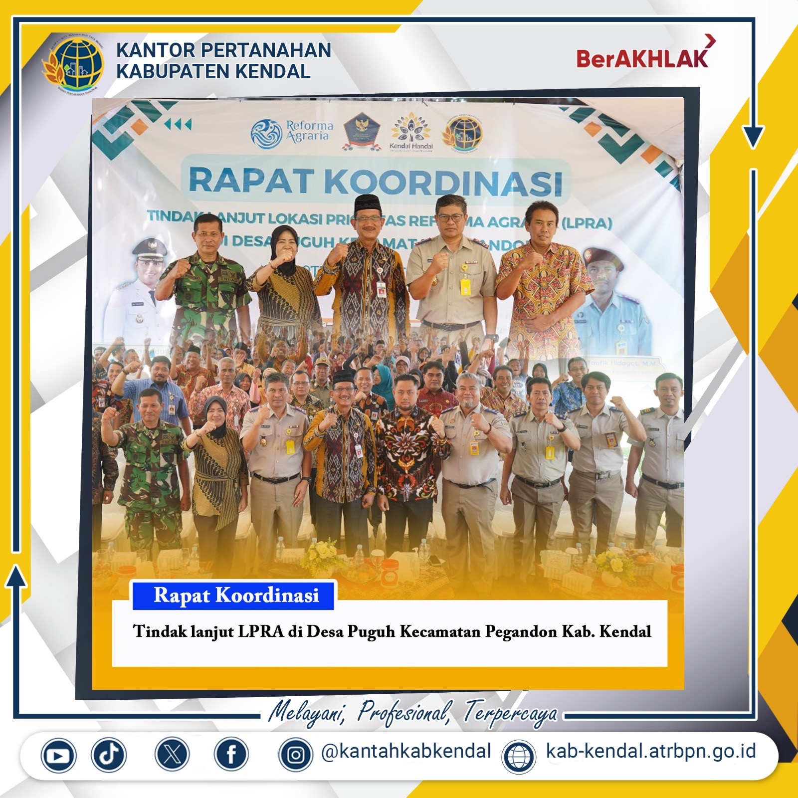 Kantor Pertanahan Kendal, Rapat Koordinasi Tindak Lanjut LPRA Di Puguh