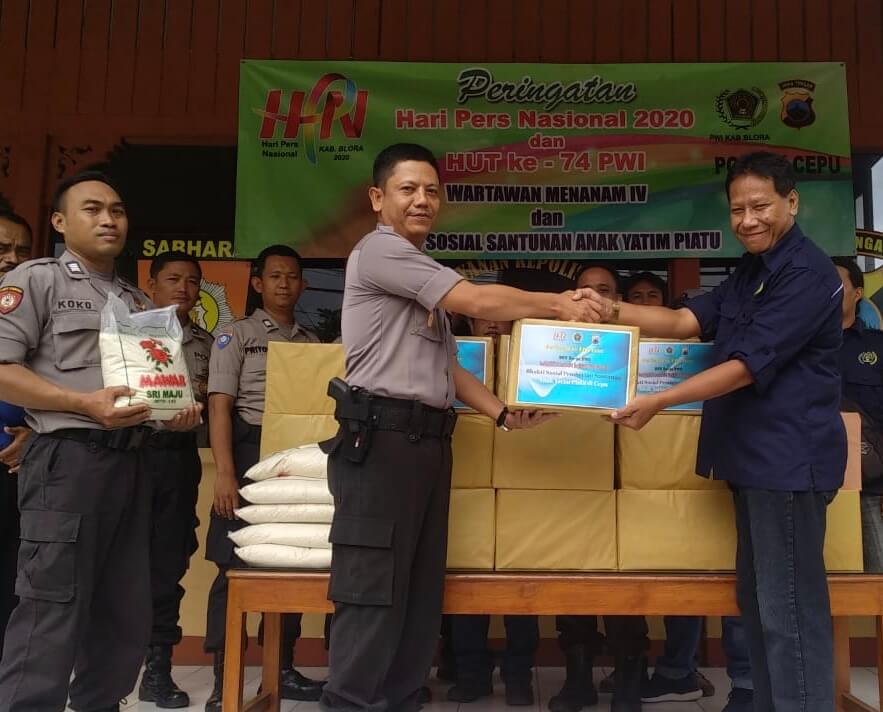 Jelang HPN 2020, Polres Blora Gelar Bhakti Sosial Bersama PWI